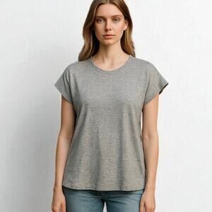 2/$15 J. Crew Drop Shoulder T-Shirt Gray Short Sleeve Cotton AS024 Size M